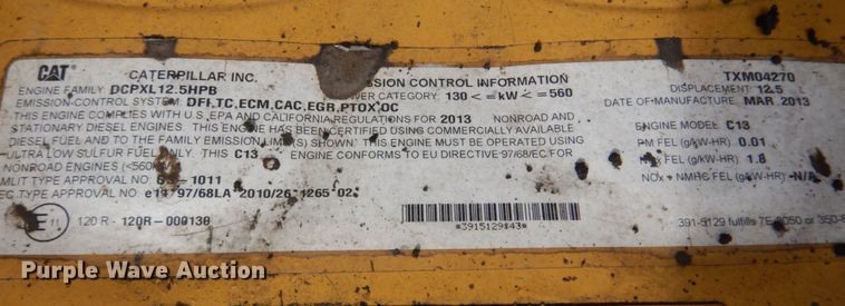 image for item DN1276 2013 Caterpillar 349EL  excavator