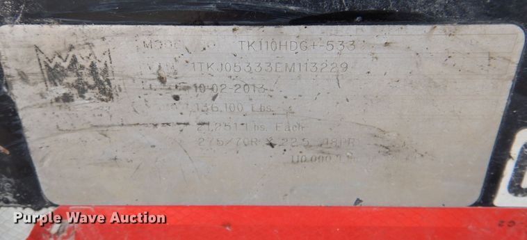 image for item DN1286 2014 Trail King TK110HDB+533  lowboy equipment trailer