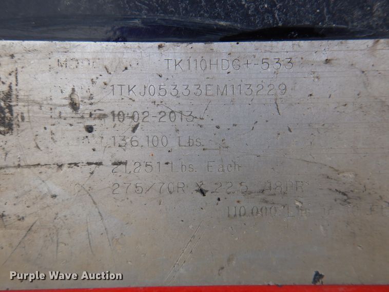 image for item DN1286 2014 Trail King TK110HDB+533  lowboy equipment trailer