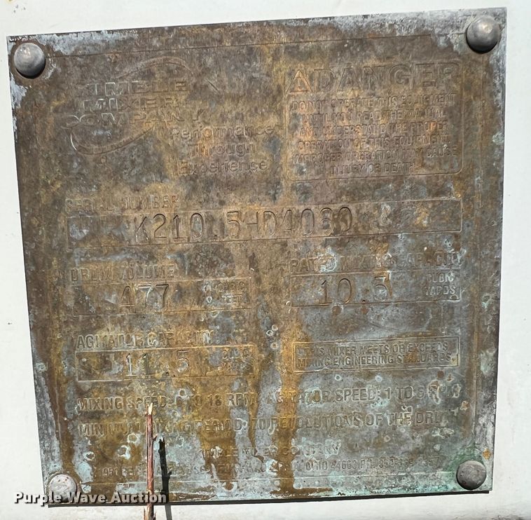 image for item ID9714 Kimble Mixer Company K-2100  ready mix truck parts