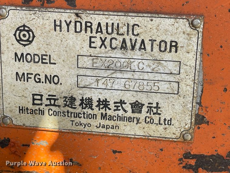 image for item IJ9720 1992 Hitachi EX200LC-2  excavator