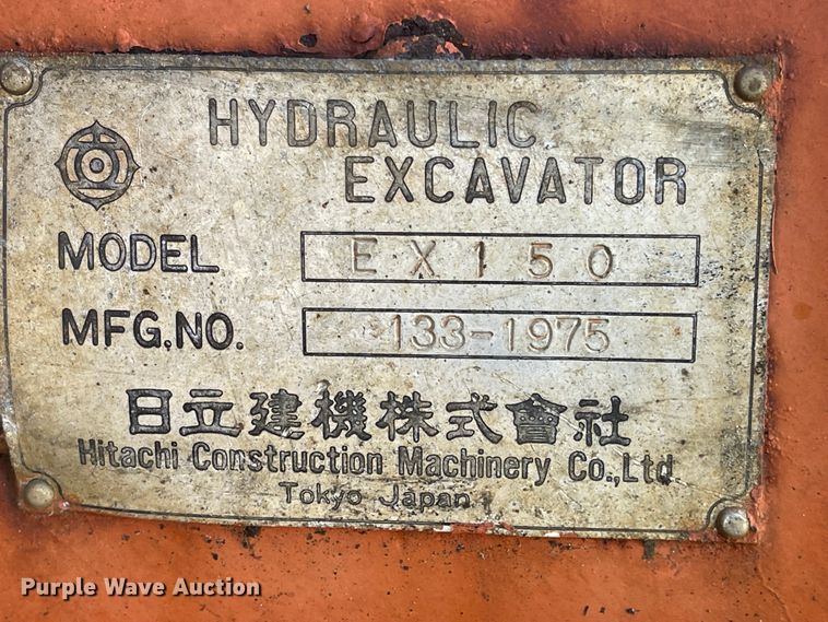 image for item IJ9721 1990 Hitachi EX150  excavator