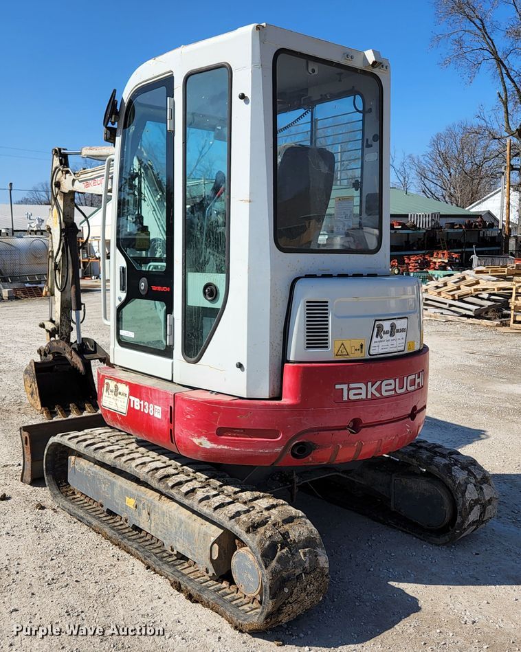 image for item JG9198 2013 Takeuchi TB138FR  mini excavator