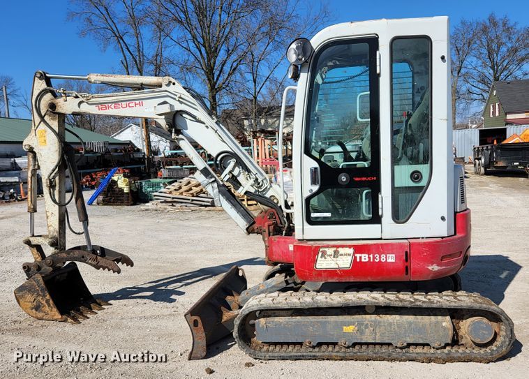 image for item JG9198 2013 Takeuchi TB138FR  mini excavator