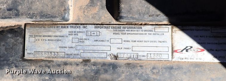 image for item JO9703 2003 Mack CV713  vacuum truck