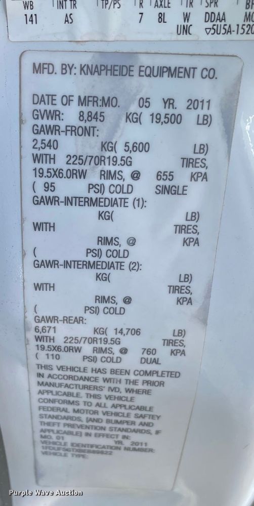 image for item JR9858 2011 Ford F550 Super Duty XL  utility / service truck