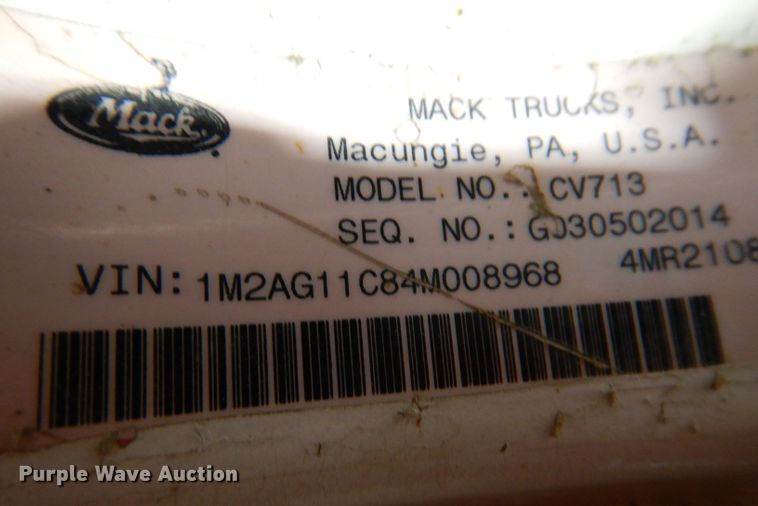 image for item KG9992 2004 Mack CV713 Granite  dump truck