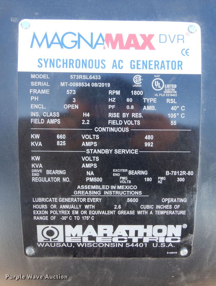 image for item MX9821 Marathon Electric Magna Max 573RSL6433  generator