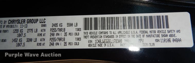 image for item DH8910 2014 Jeep Wrangler  SUV