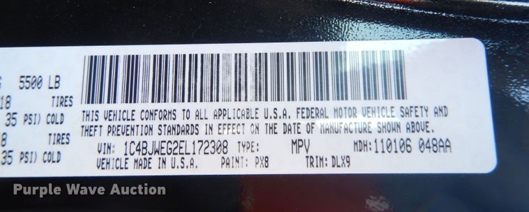 image for item DH8910 2014 Jeep Wrangler  SUV