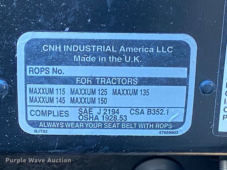 image for item DM8333 2018 Case IH Maxxum 125  MFWD tractor