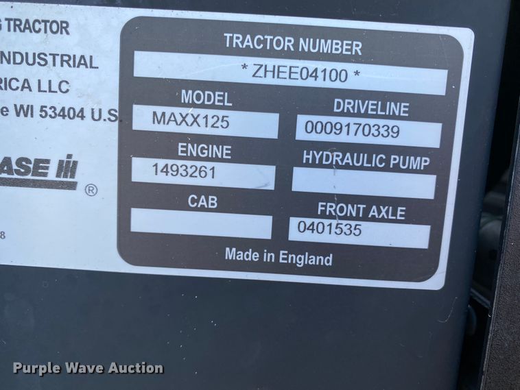 image for item DM8333 2018 Case IH Maxxum 125  MFWD tractor
