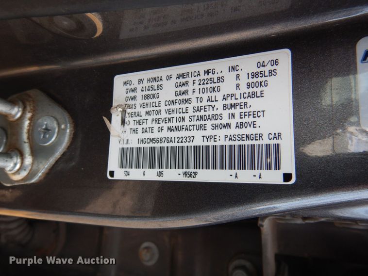 image for item DN1322 2006 Honda Accord