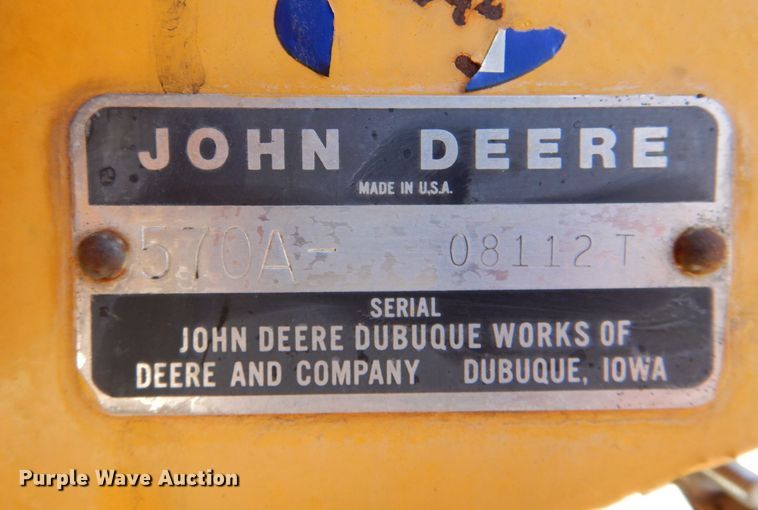 image for item DN1329 1981 John Deere 570A  motor grader