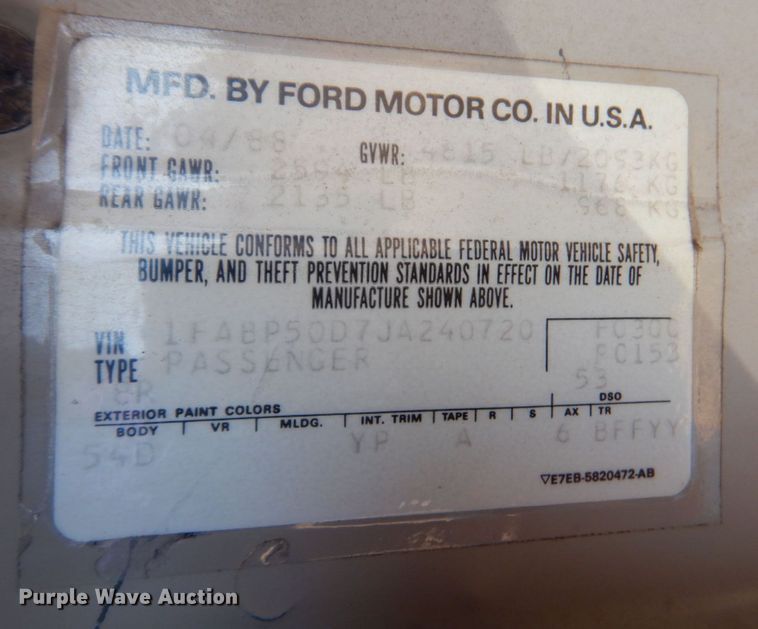 image for item DN1345 1988 Ford Taurus