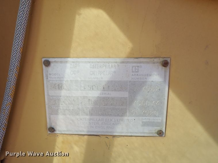 image for item DS7012 1991 Caterpillar 416  backhoe