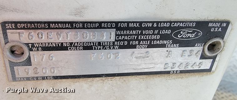 image for item JE9911 1974 Ford F600  pumper fire truck