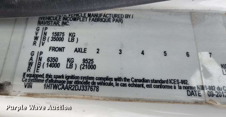 image for item JG9195 2013 International 7400  dump truck