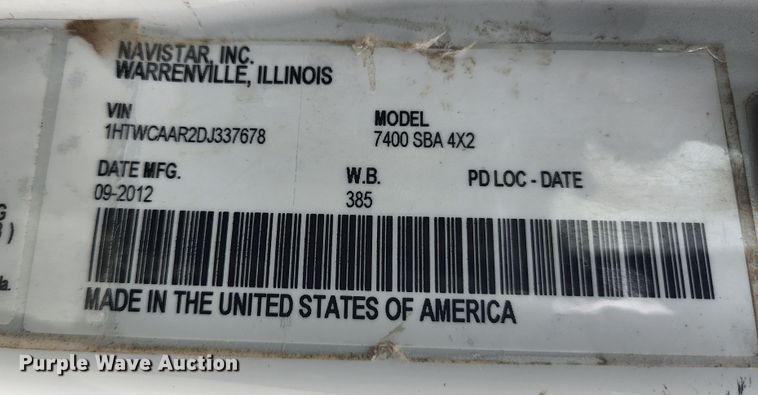 image for item JG9195 2013 International 7400  dump truck