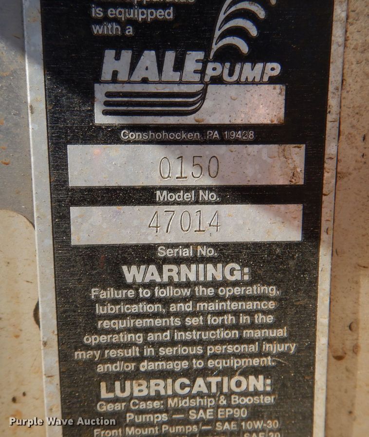 image for item JS9766 1982 Spartan CFRC-2042  pumper fire truck