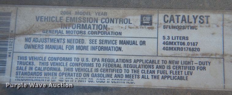 image for item JS9768 2004 Chevrolet Silverado 1500  Ext. Cab pickup truck