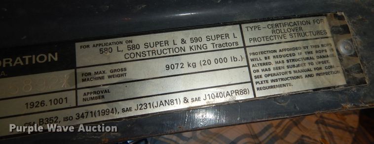 image for item JV9347 1999 Case 580L  Series 2 backhoe