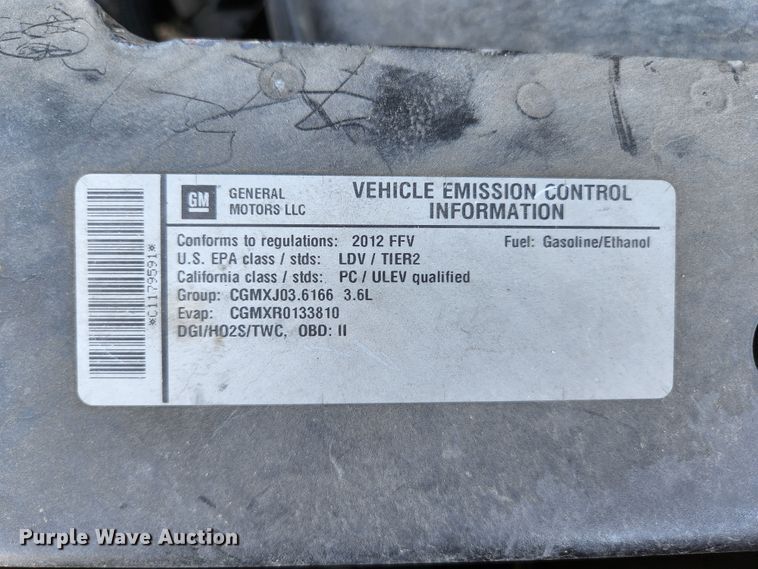 image for item KH9746 2012 Chevrolet Impala Police Cruiser