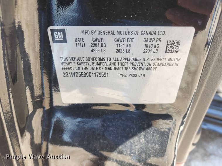 image for item KH9746 2012 Chevrolet Impala Police Cruiser