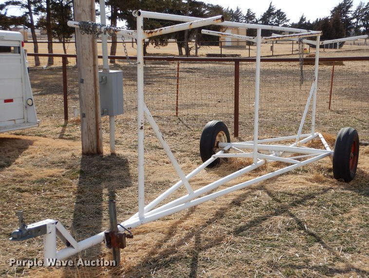 image for item LJ9798 Shop built  livestock panel trailer
