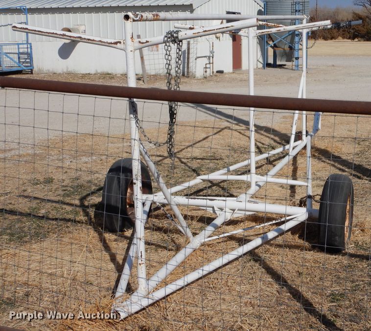 image for item LJ9798 Shop built  livestock panel trailer