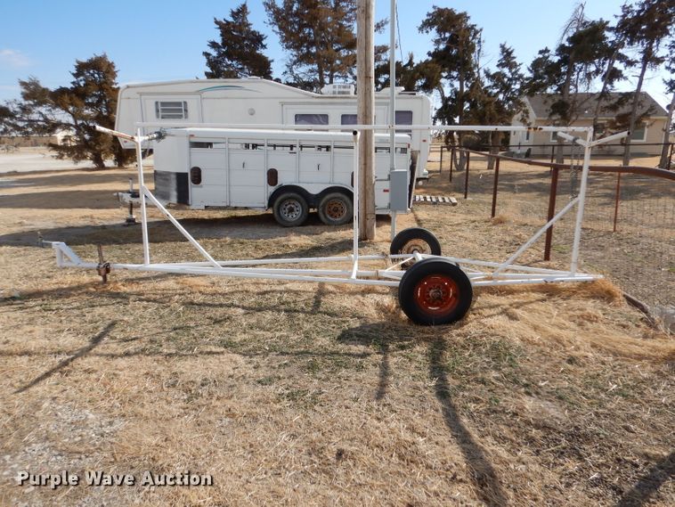 image for item LJ9798 Shop built  livestock panel trailer