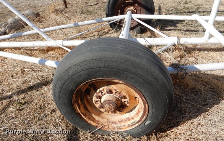 image for item LJ9798 Shop built  livestock panel trailer