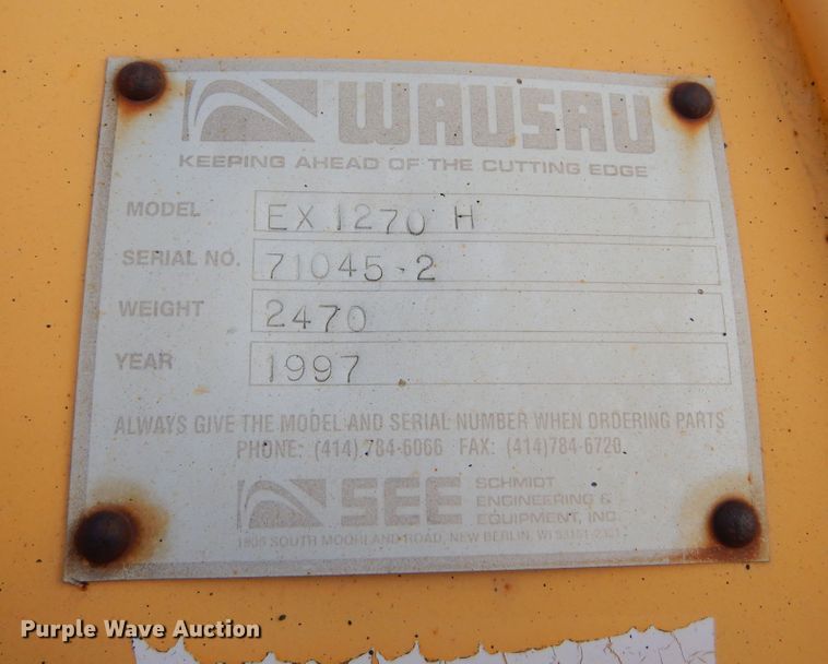 image for item MX9823 Wausau EX1270H  144" W snow plow