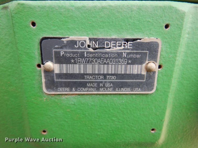 image for item DM1035 2010 John Deere 7730  MFWD tractor