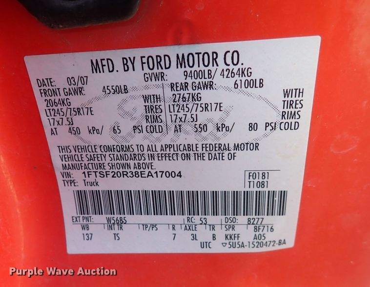 image for item DI1802 2008 Ford F250 Super Duty  utility bed pickup truck