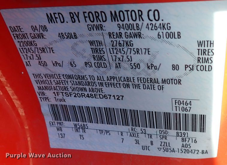 image for item DI1803 2008 Ford F250 Super Duty  pickup truck