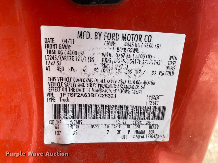 image for item DM8314 2011 Ford F250 Super Duty  pickup truck