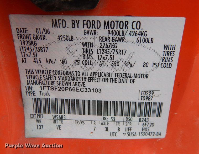 image for item DN1312 2006 Ford F250 Super Duty  pickup truck