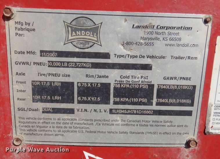 image for item IE9691 2008 Landoll 345D  tilt deck equipment trailer