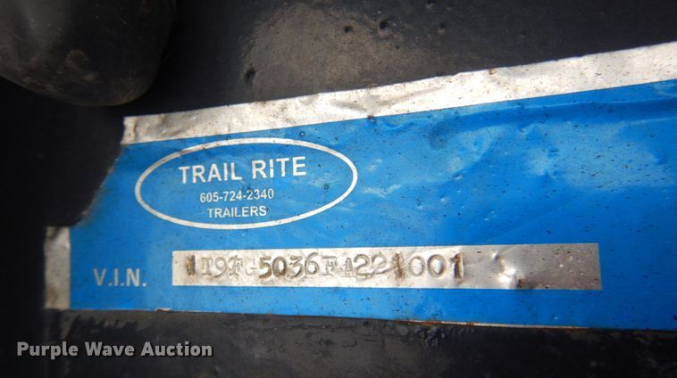 image for item DM5377 2015 Trail Rite  car trailer