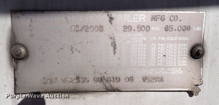 image for item DN2439 2009 Utility VS2RA  refrigerated van trailer