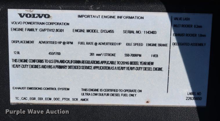 image for item IY9078 2017 Volvo VNL  semi truck