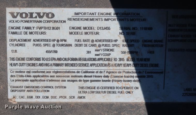 image for item IY9079 2016 Volvo VNL  semi truck