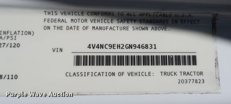 image for item IY9080 2016 Volvo VNL  semi truck