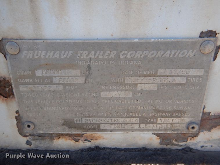 image for item JS9691 1996 Fuehauf FBHLP-9  dry van trailer