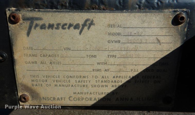 image for item JS9724 Transcraft TL-42  flatbed trailer