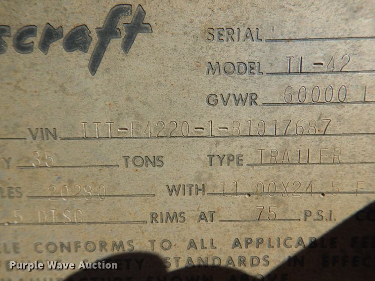 image for item JS9724 Transcraft TL-42  flatbed trailer