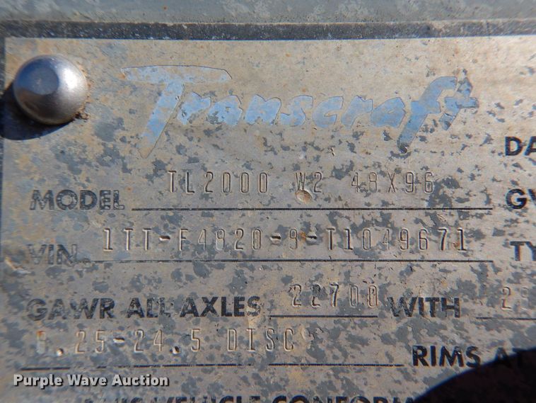 image for item JS9725 1996 Transcraft TL2000 W2  flatbed trailer