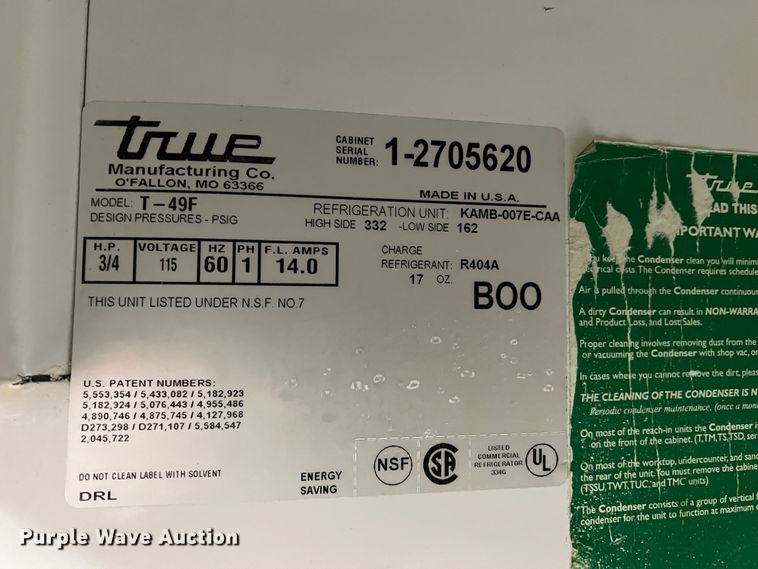 image for item DM8376 True T-49F  refrigerator