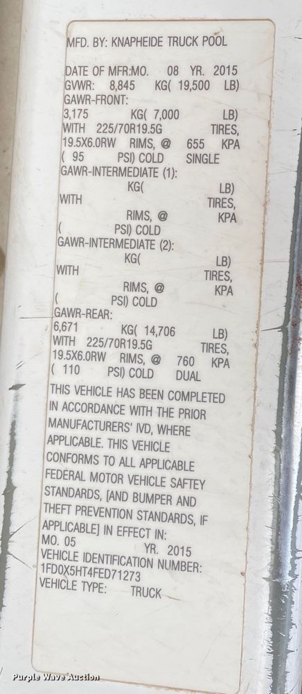 image for item DN0231 2015 Ford F550  SuperCab utility / service truck